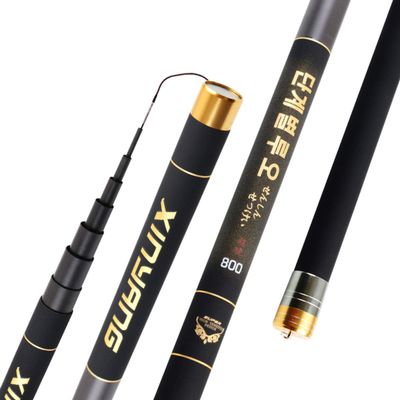ZFF Carbon Fishing Rod 8-15m Long Section Super Hard Ultralight Fishing Gear Long Distance Big Fish 360Rotating Pole Tip (Size : 12m)