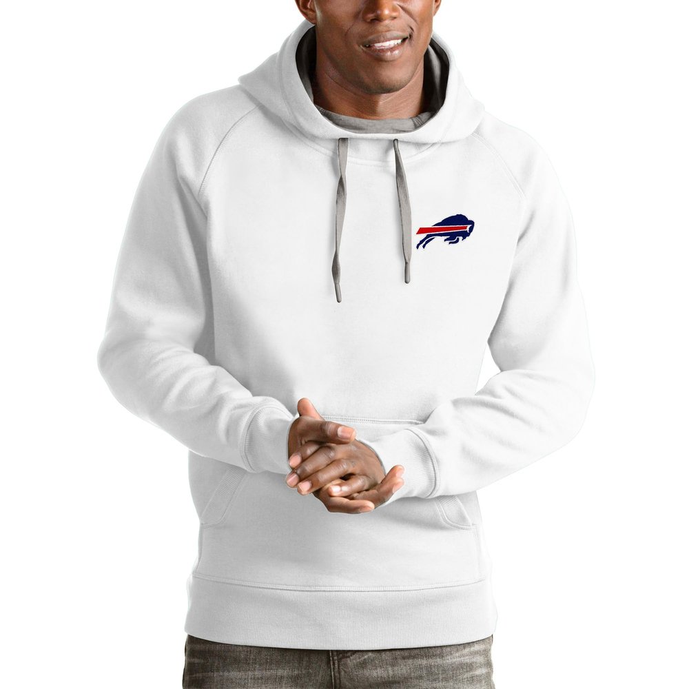 Antigua Men's White Buffalo Bills Victory Pullover Hoodie