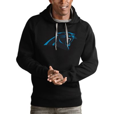 Antigua Men's Black Carolina Panthers Victory Pullover Hoodie