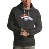 Antigua Men's Charcoal Denver Broncos Victory Pullover Hoodie view 1