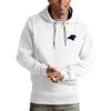 Antigua Men's White Carolina Panthers Logo Victory Pullover Hoodie view 1