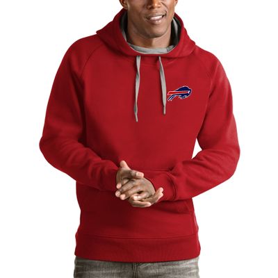 Antigua Men's Red Buffalo Bills Logo Victory Pullover Hoodie