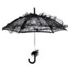 Lace Umbrella, Lace Metal Parasol Lace Sun Umbrella for photography celebration decoration Black view 1