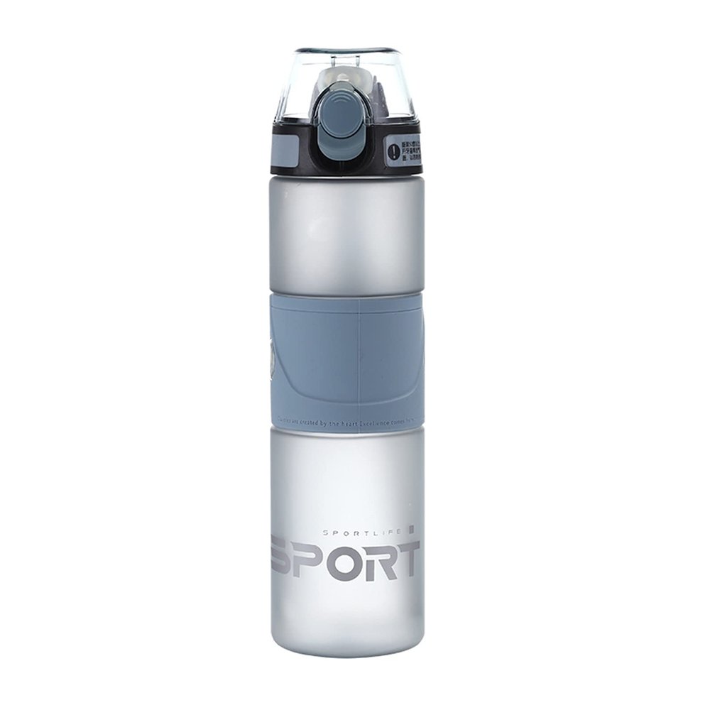 HNGM Water Bottle Sport Water Cup Bottle Outdoor Travel Portable Leak Proof Drinkware Matte Plastic Fitness Kitchen Bottle No BPA water bottle (Capacity : 500ml, Color : GRAY)