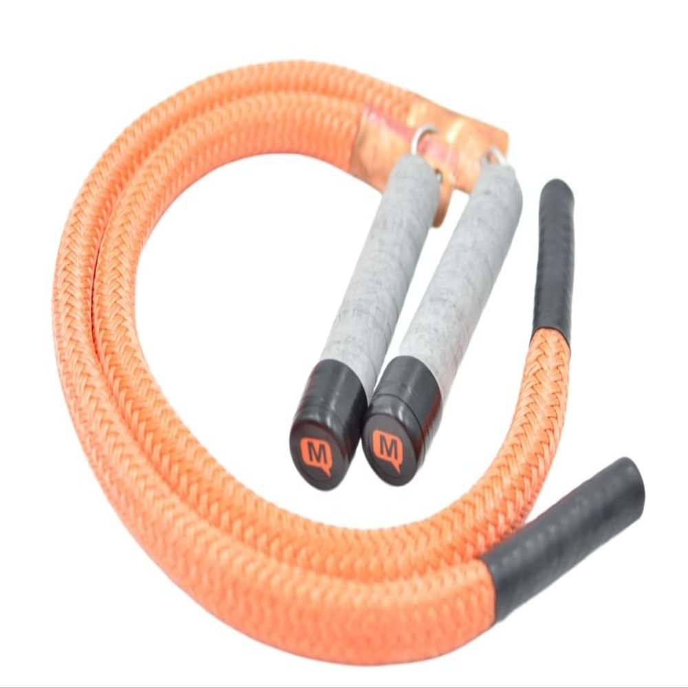 Mute Split Ropes Adaptive Jump Rope BULL Version seated rope for wheelchair fitness. Great for building grip strength, core and cardio. 8 oz per side.