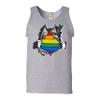 Gay Superhero Parody Tank Top Lesbian Bi Transgender Pride Rainbow Men's Top Grey Medium view 4