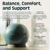 Retrospec Luna Exercise Ball with Pump - Anti-Burst Fitness Equipment for Yoga, Core Training & Stability - Home Gym Swiss Ball for Office & Pregnancy view 2