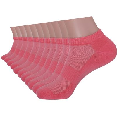 10-Pairs Women's Pink Low Cut Socks, Cotton & Pearl-Fiber Ankle Socks, Breathable, Moisture-Wicking, Soft, Decrease Odor Sock