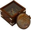 Engraved Sundial Compass with Leather case - Traveler Gift - Inspirational Gift - Adventurer Gift - Wedding Gift - Baptism Gift - (Personalized) view 3