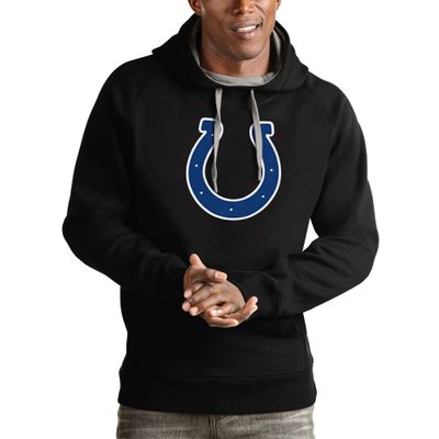 Antigua Men's Black Indianapolis Colts Victory Pullover Hoodie