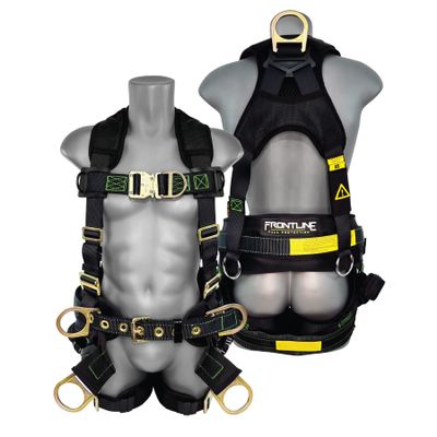 Frontline 350TWQC Patriot Construction Harness with Airflo and Quick Connect Buckles - Made in USA (XL, Patriot Tower Climbing Harness)