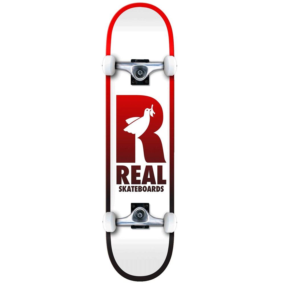 Real Skateboard Complete Be Free White/Red 7.3" Assembled