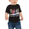 1969 Greenwood Stars and Stripes 'Vette Race Car Baby Jersey Short Sleeve Tee Black