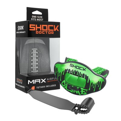 Shock Doctor Lip Guard, Adult and Youth Mouth Guard Football with Strap, Breathable Wide Opening Football Mouthpiece for Youth and Adults OSFA, Shock Doctor Mouth Guards, Max Airflow