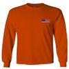 0072. Vintage American Flag United States Graphic USA 4th of July Memorial Military Patriotic Style Men's Long Sleeve t Shirt (Orange 2X Large) view 2