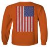 0072. Vintage American Flag United States Graphic USA 4th of July Memorial Military Patriotic Style Men's Long Sleeve t Shirt (Orange 2X Large) view 3