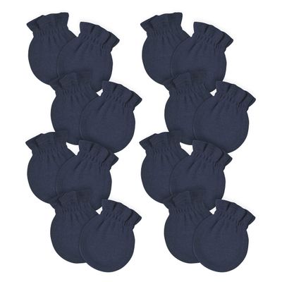 Gerber Baby Girls 8-pack And No Scratch Mittens, Navy, 0-3 Months 8-pack US