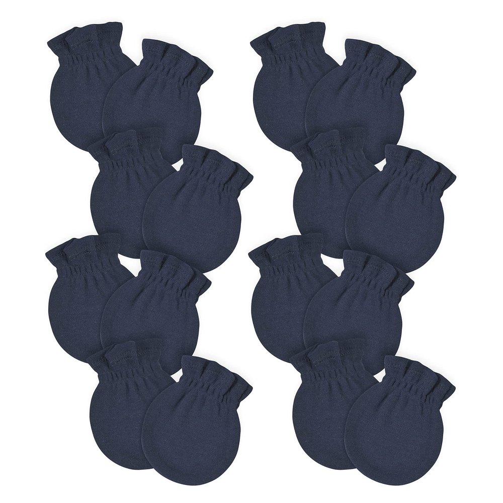 Gerber Baby Girls 8-pack And No Scratch Mittens, Navy, 0-3 Months 8-pack US