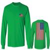 0072. Vintage American Flag United States Graphic USA 4th of July Memorial Military Patriotic Style Men's Long Sleeve t Shirt (Irish Green 2X Large) view 1