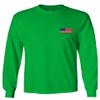 0072. Vintage American Flag United States Graphic USA 4th of July Memorial Military Patriotic Style Men's Long Sleeve t Shirt (Irish Green 2X Large) view 2
