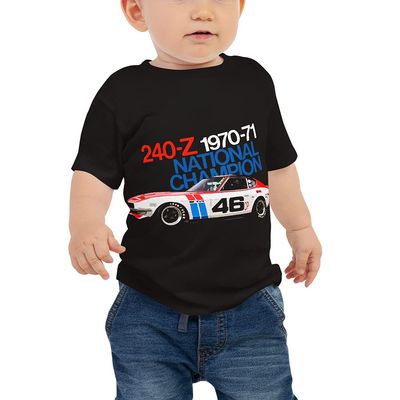 Datsun 240z 1970-1971 SCCA Racing Baby Jersey Short Sleeve Tee Black