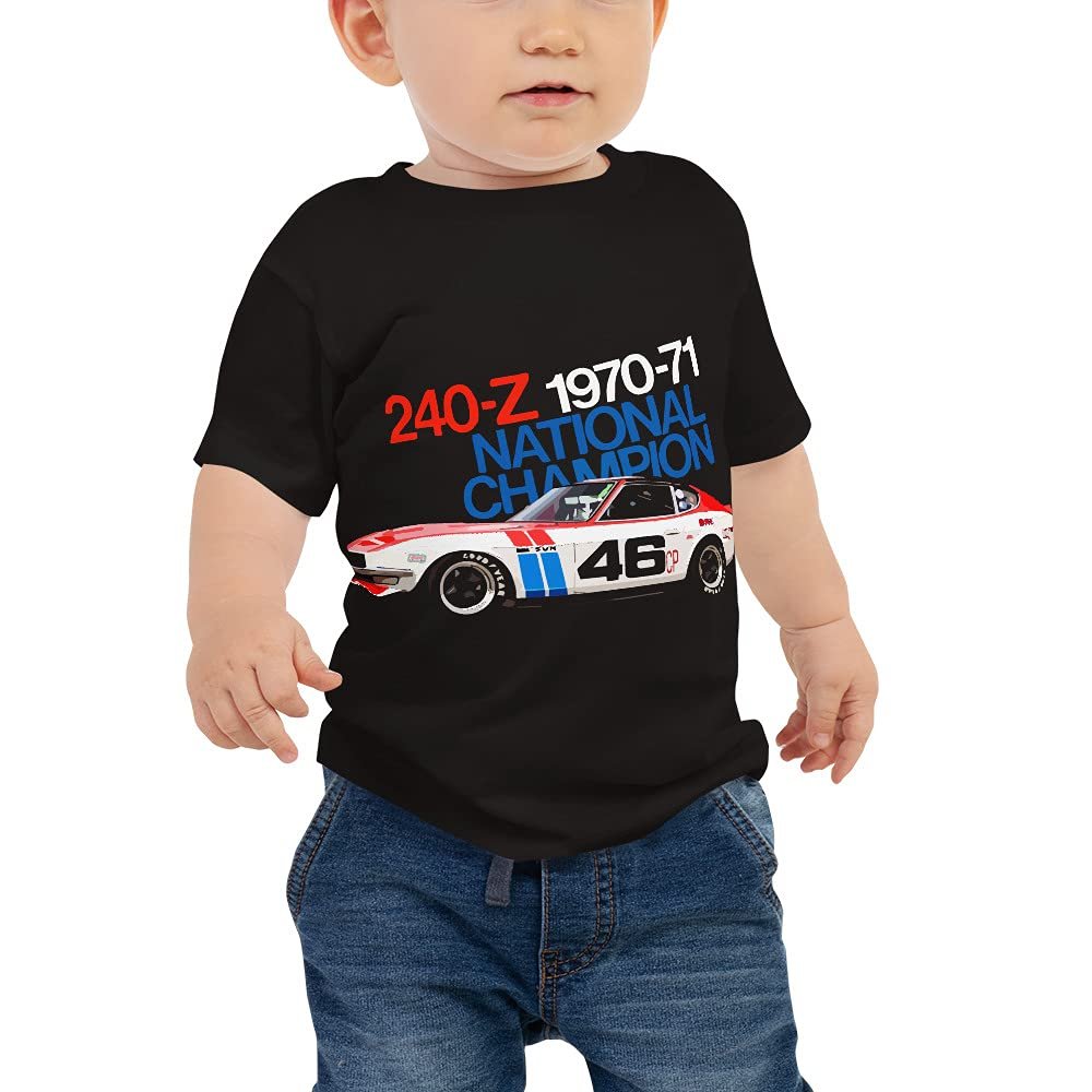 Datsun 240z 1970-1971 SCCA Racing Baby Jersey Short Sleeve Tee Black