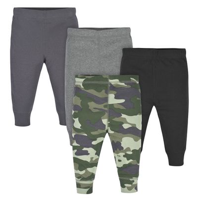 Gerber Baby Boys 4-Pack Sweatpants, Camo/Gray, Newborn US
