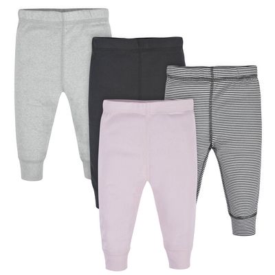 Gerber Baby Girls Multi-Pack Active Pants Set, Pink Stripe, 18 Months