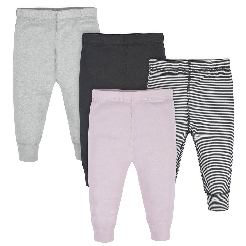 Gerber Baby Girls Multi-Pack Active Pants Set, Pink Stripe, 18 Months