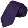 KissTies Boys Tie Royal Purple Satin Solid Necktie Teens Ties + Gift Box view 1