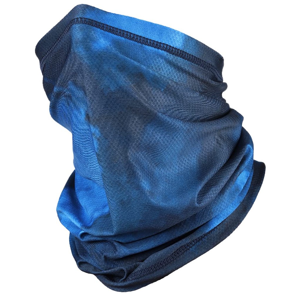 Cool Neck Gaiter Face Mask Bandana for Men Women Balaclava Face Cover Summer Scarf (Blue)