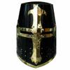 Medieval Knight Black Crusader Armour Helmet Design Brass view 1