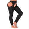 Agoky Women's High Waist Gym Leggings Tights Hollow Compression Workout Yoga Pants Black One Size view 3