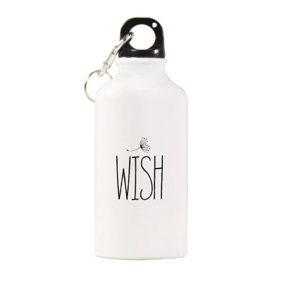 VinMea Funny Stainless Steel Sports Water Bottle Wish Insulated Sports Water Bottle with Carabiner Clip, 20 Oz, White