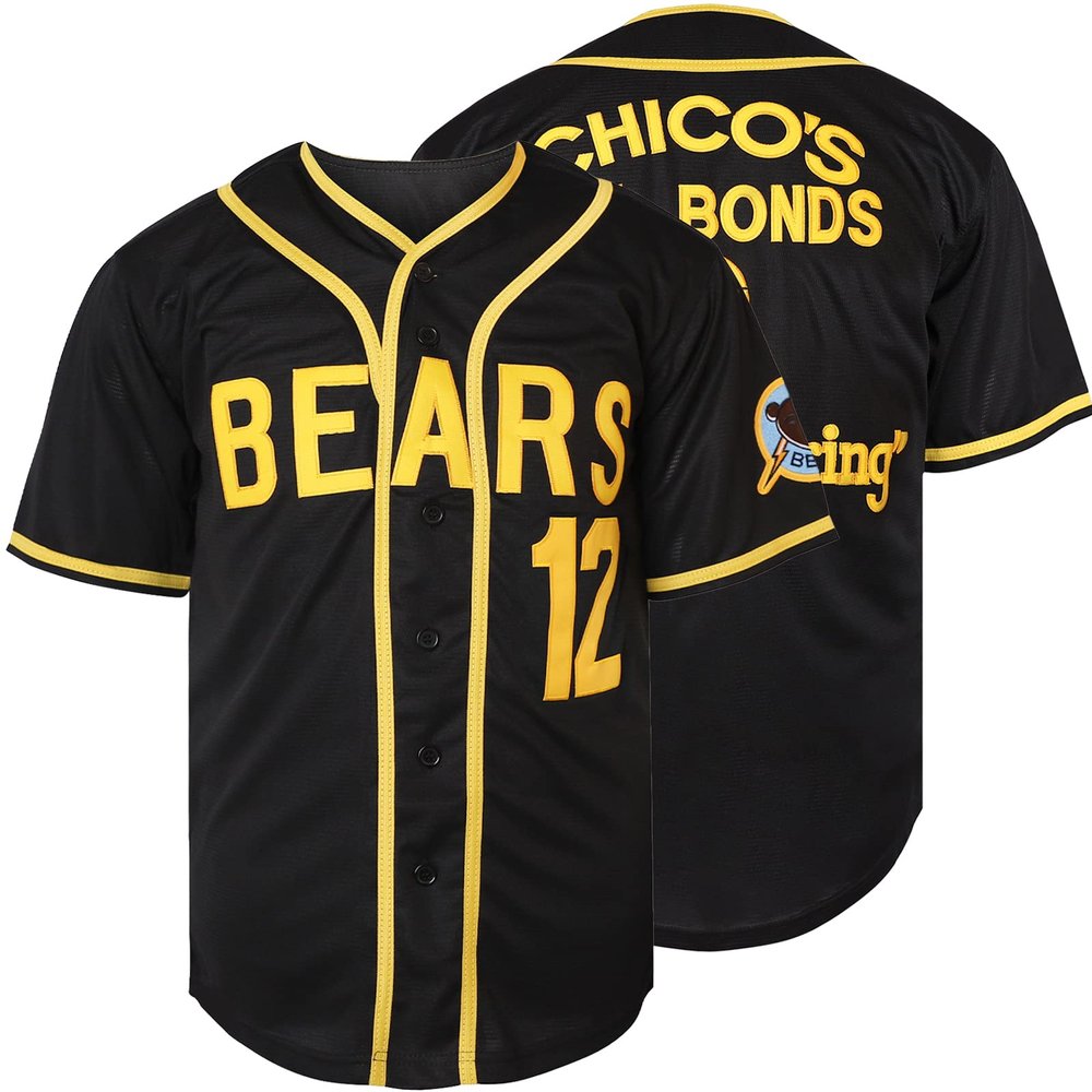 Bad News Bears #12 Tanner Boyle Movie 1976 Chico's Bail Bonds Baseball Jersey (XX-Large, 12 Black)