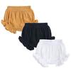 Unisex Baby Girls Boys 3 Pack Shorts Cotton Linen Blend Ruffle Bloomer Cute Loose Harem PP Shorts Pants Outfit view 1