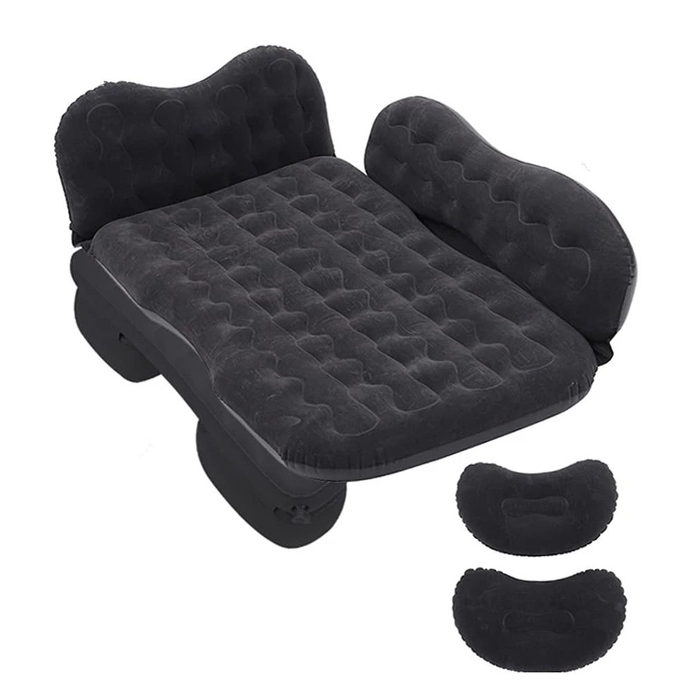 MTFZD Double-Sided Inflatable Back Seat Cushion Portable Car Air Bed SUV Air Mattress Camping Beds with Air Pump for Kids Teens & Adults Outdoor Hiking Traveling (Color : Black)