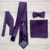 KissTies Pre-Tied Boys Bow Ties Royal Grape Purple Satin Bowtie + Gift Box view 2