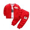 Baby Boys Clothing Set T-Shirt+Coat+Pants Children Tracksuit Outfits Suit (Red, 6 Months, 9_Months) view 1