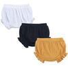Unisex Baby Girls Boys 3 Pack Shorts Cotton Linen Blend Ruffle Bloomer Cute Loose Harem PP Shorts Pants Outfit view 1