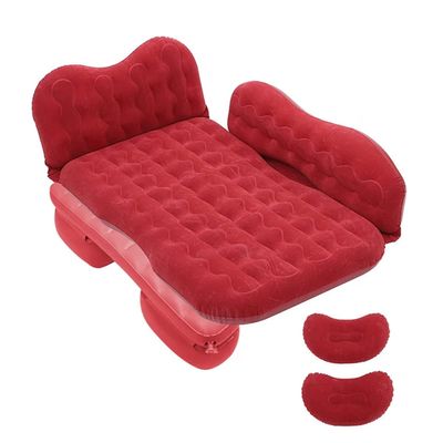 MTFZD Double-Sided Inflatable Back Seat Cushion Portable Car Air Bed SUV Air Mattress Camping Beds with Air Pump for Kids Teens & Adults Outdoor Hiking Traveling (Color : Red)