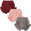 EISHOW Unisex Baby Girls Boys 3 Pack Shorts Cotton Linen Blend Ruffle Bloomer Cute Loose Harem PP Shorts Pants Outfit view 1