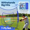 VIVOHOME Baseball Softball Batting Net - 7x7 Ft Baseball Backstop, Softball Practice Net for Hitting, Pitching, Throwing with Batting Tee and Carry Bag, Blue view 3