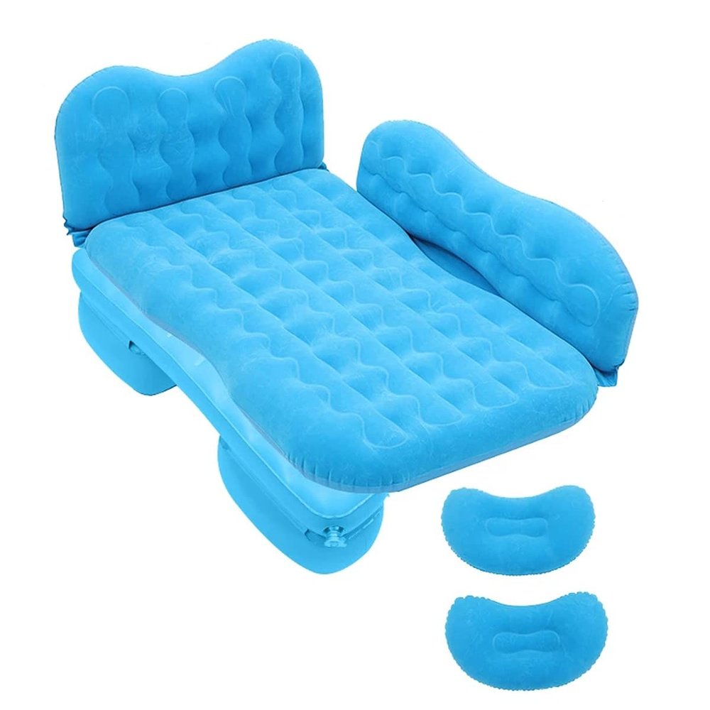 MTFZD Double-Sided Inflatable Back Seat Cushion Portable Car Air Bed SUV Air Mattress Camping Beds with Air Pump for Kids Teens & Adults Outdoor Hiking Traveling (Color : Blue)