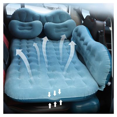 MTFZD PVC Flocking Car Travel Bed Multifunctional SUV Inflatable Air Mattress Outdoor Camping Car Inflatable Bed Accessories Adult Sleeping (Color : Navy)