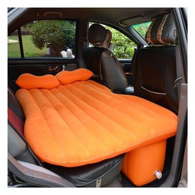 MTFZD Flocking Air Mattress Auto Car Inflatable Bed for Back Seat of Cars SUV's and Mid-Size Trucks Outdoor Travel Camping Universal with Air Pump (Color : Orange1)
