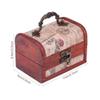 1pc Retro Wood Box Lock Storage Box Treasure Chest Jewelry Storage Box Earrings Organizer view 2