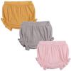EISHOW Unisex Baby Girls Boys 3 Pack Shorts Cotton Linen Blend Ruffle Bloomer Cute Loose Harem PP Shorts Pants Outfit view 1