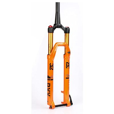 Jejy Mountain Bicycle XC 27.5inch 29 Inch Shock Absorber Thru Axle 15mm Front Fork, Suspension Forks MTB Damping Adjustment Shoulder Control/Wire Control (Color : Orange Manual Lockout, Size : 27.5)