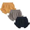Unisex Baby Girls Boys 3 Pack Shorts Cotton Linen Blend Ruffle Bloomer Cute Loose Harem PP Shorts Pants Outfit view 1